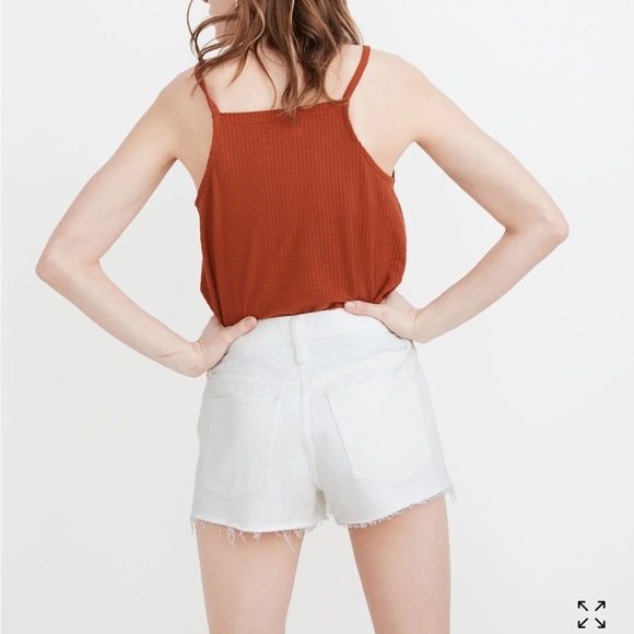 NWOT Madewell button fly white shorts. Raw hem. High rise. Size 32. - Picture 2 of 6